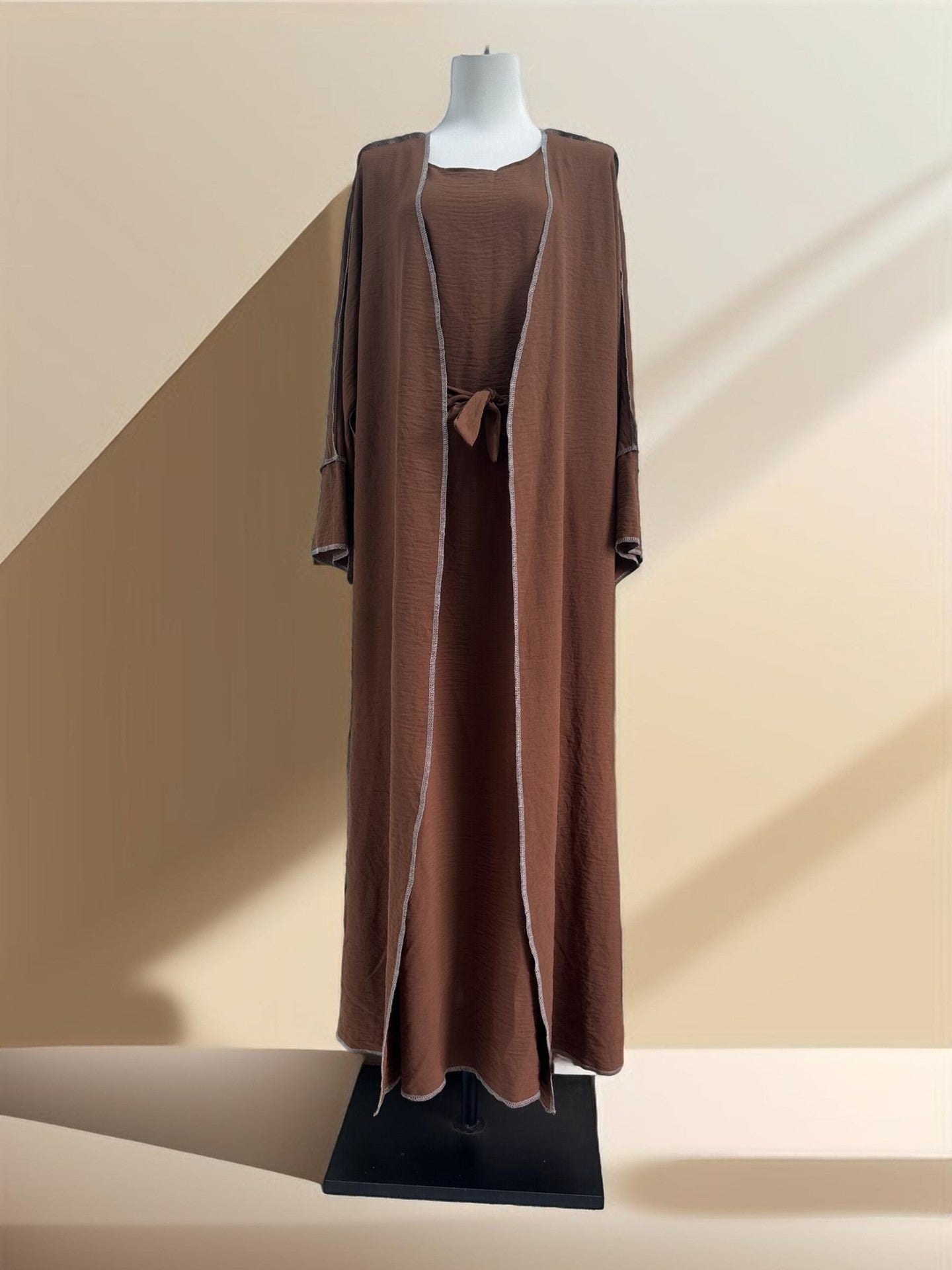 Abaya Cardigan With Inner Wear Dress - Try Modest Limited 