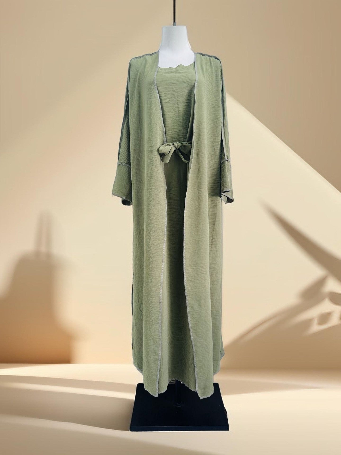 Abaya Cardigan With Inner Wear Dress - Try Modest Limited 