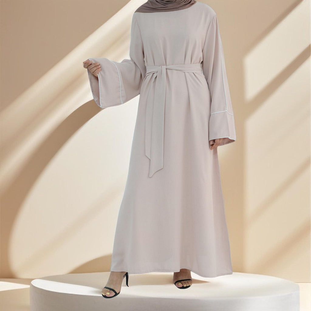 Abir Solid Color Flared Sleeve Abaya - Try Modest Limited