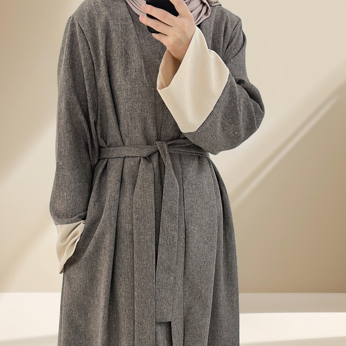 Active Sporty Throwover Abaya in Two-Tone Design - Try Modest Limited