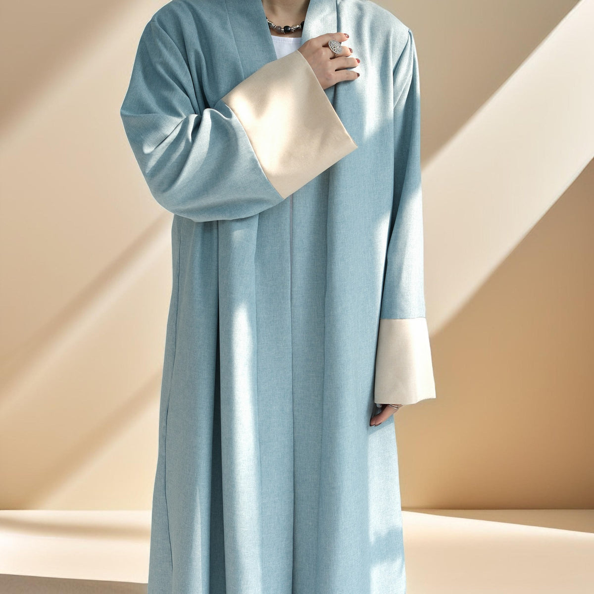 Active Sporty Throwover Abaya in Two-Tone Design - Try Modest Limited