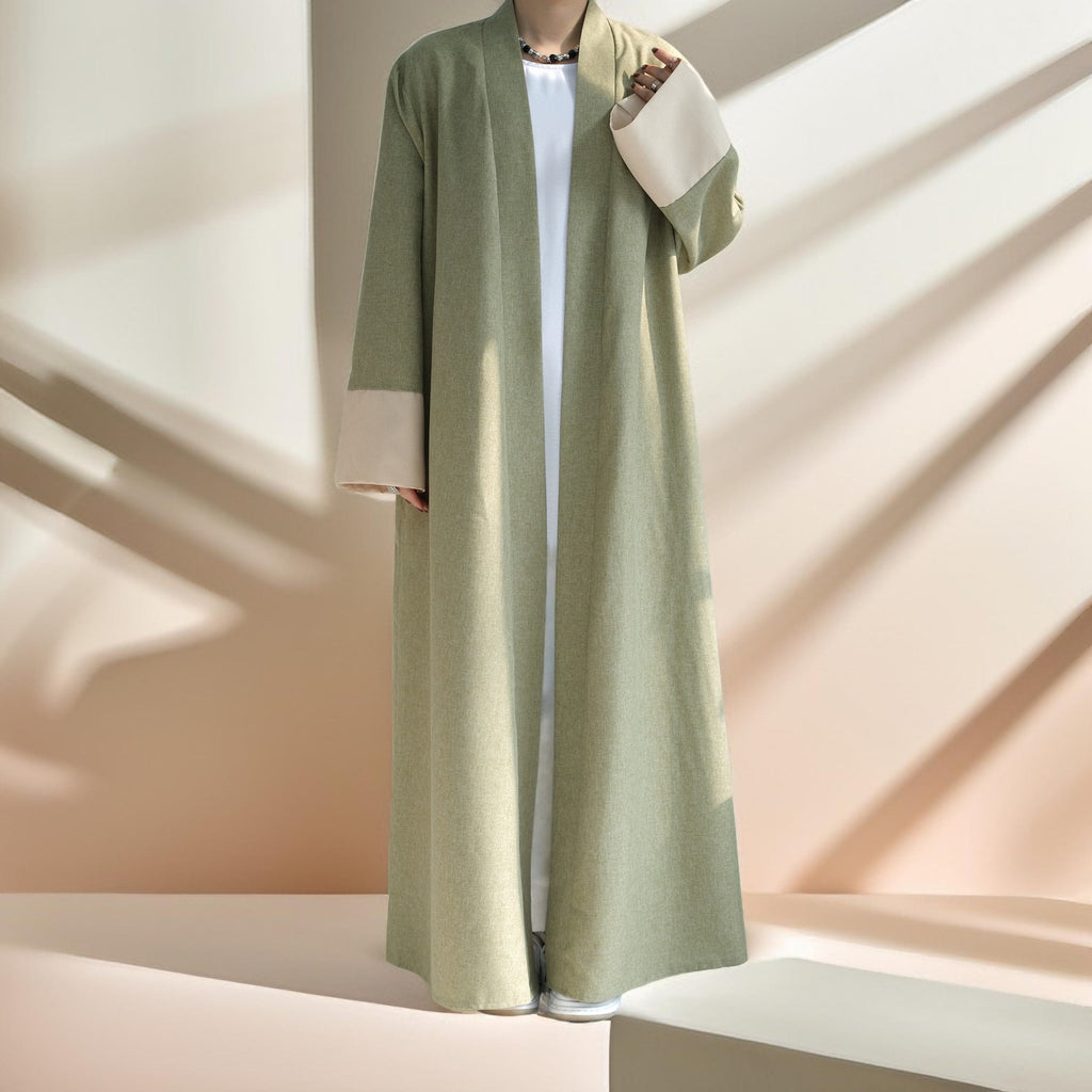 Active Sporty Throwover Abaya in Two-Tone Design - Try Modest Limited