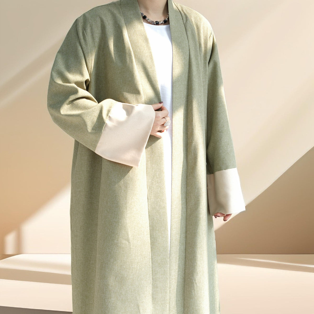 Active Sporty Throwover Abaya in Two-Tone Design - Try Modest Limited