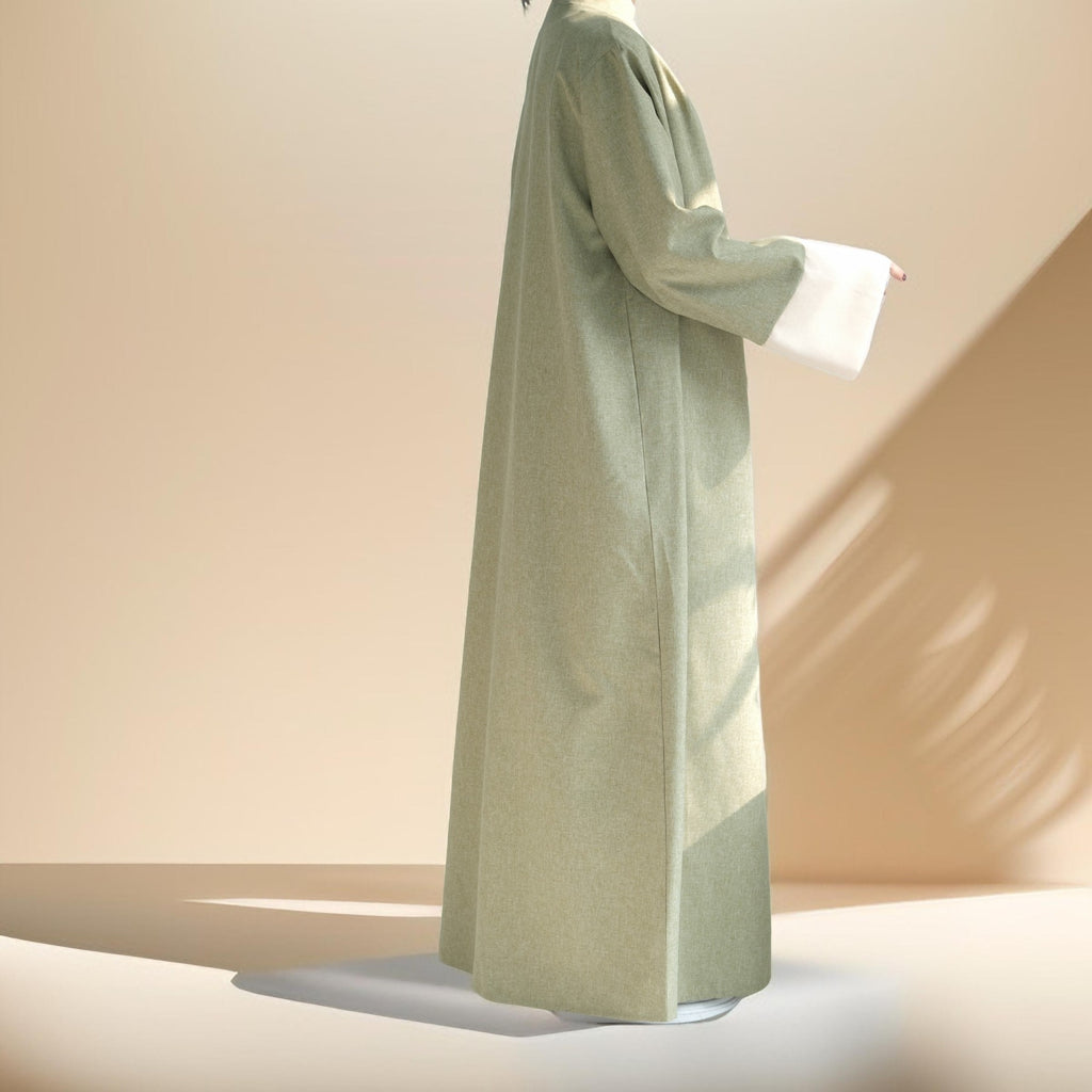 Active Sporty Throwover Abaya in Two-Tone Design - Try Modest Limited