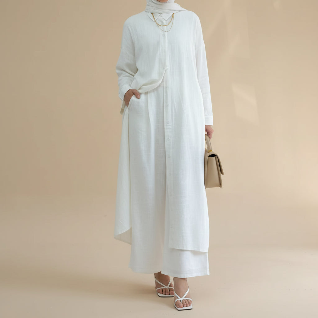 Afraa Everyday Elegance Abaya Pant Co-ord - Try Modest Limited 