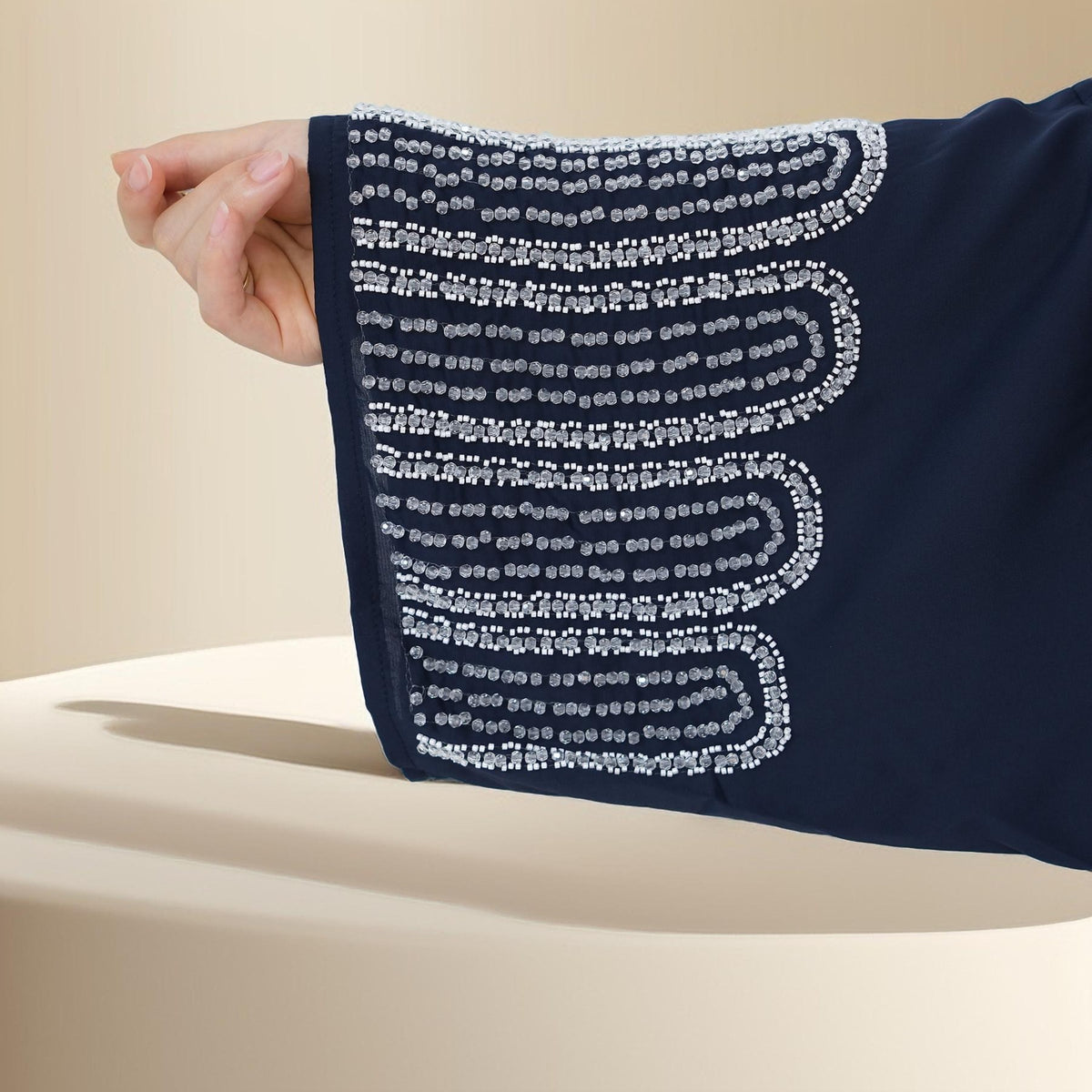 Al-Layl Open Abaya with Crystalline Sleeves - Try Modest Limited