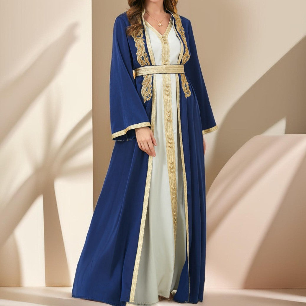 Allure silky kaftan with inner and detachable belt - Try Modest Limited