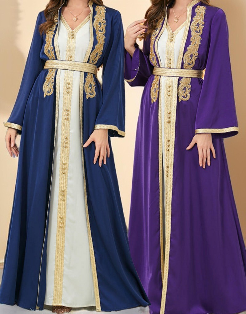 Allure silky kaftan with inner and detachable belt - Try Modest Limited