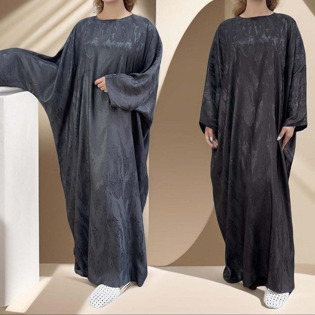 Alyaa Butterfly Satin Kaftan - Try Modest Limited