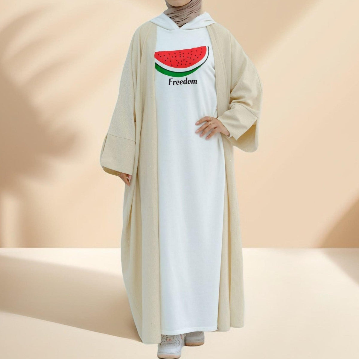 Amal-Palestine Watermelon Sweatshirt Dress - Try Modest Limited