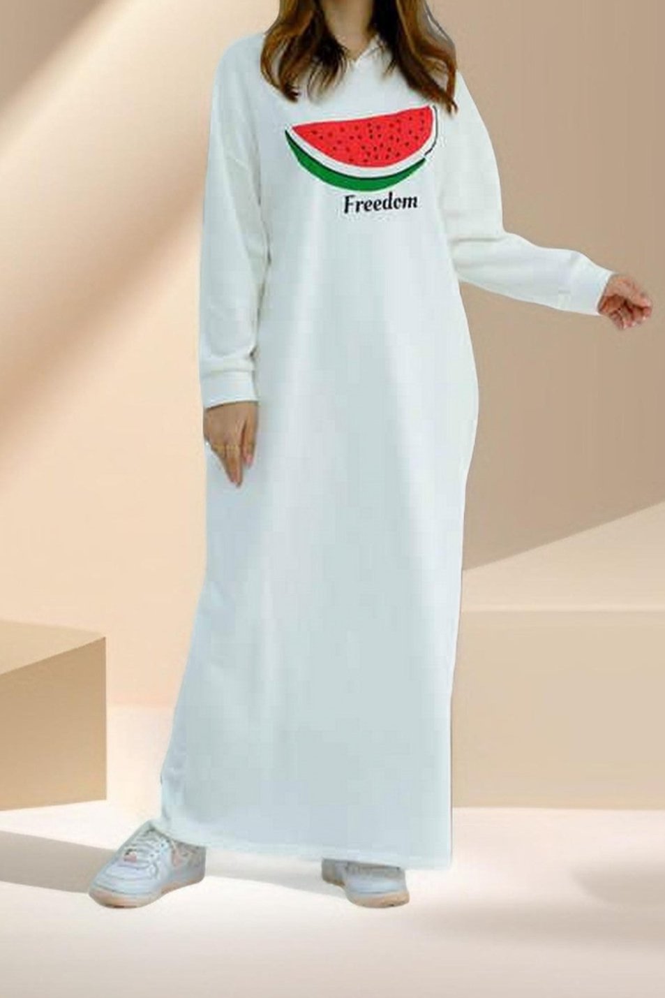 Amal-Palestine Watermelon Sweatshirt Dress Try Modest Limited