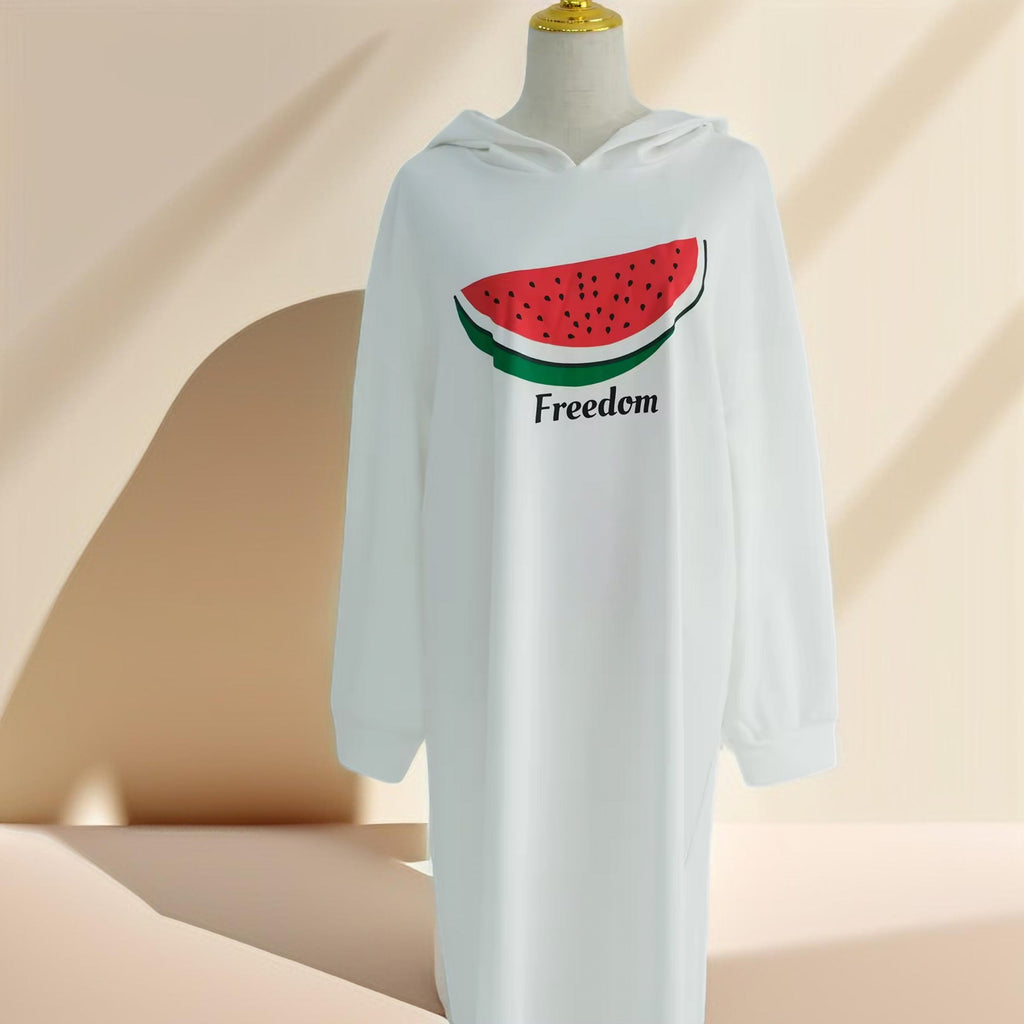Amal-Palestine Watermelon Sweatshirt Dress - Try Modest Limited