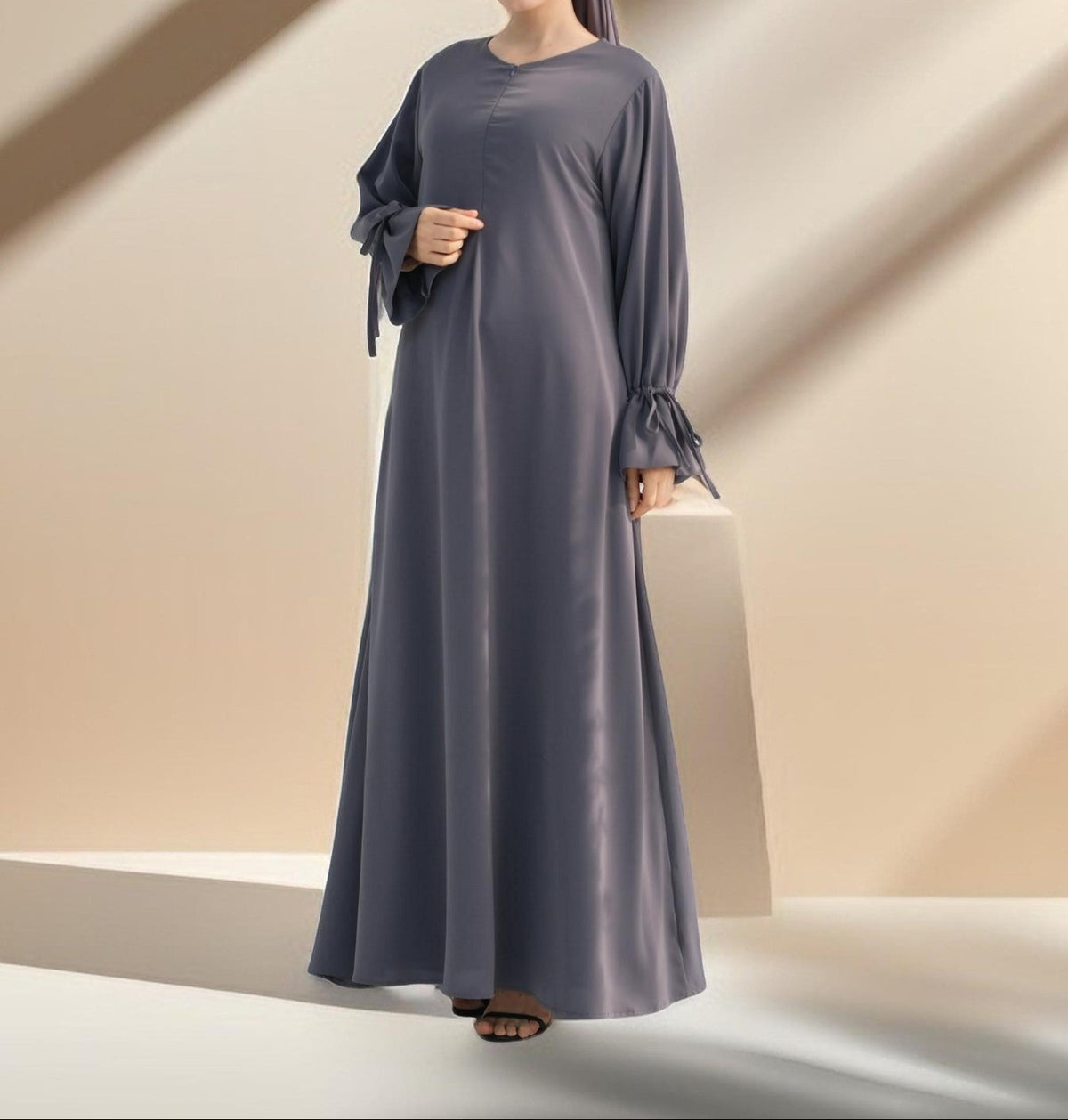 Amani Front Zipper Abaya with Ruffled Sleeves - Try Modest Limited