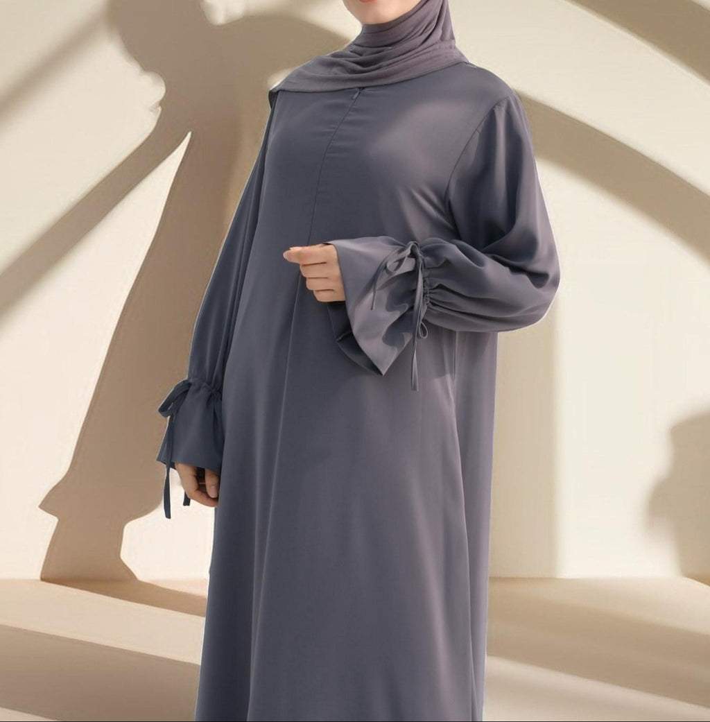 Amani Front Zipper Abaya with Ruffled Sleeves - Try Modest Limited