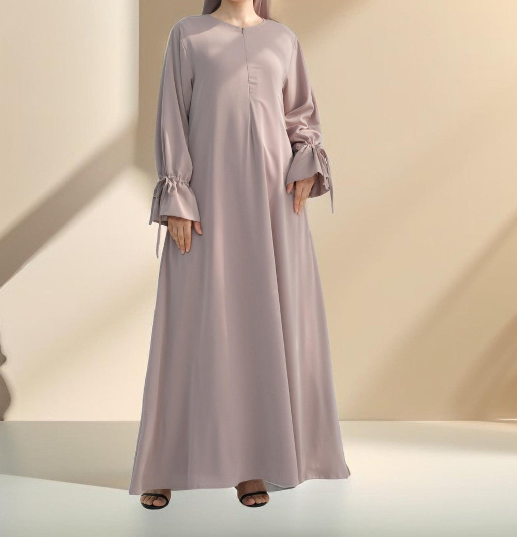 Amani Front Zipper Abaya with Ruffled Sleeves - Try Modest Limited