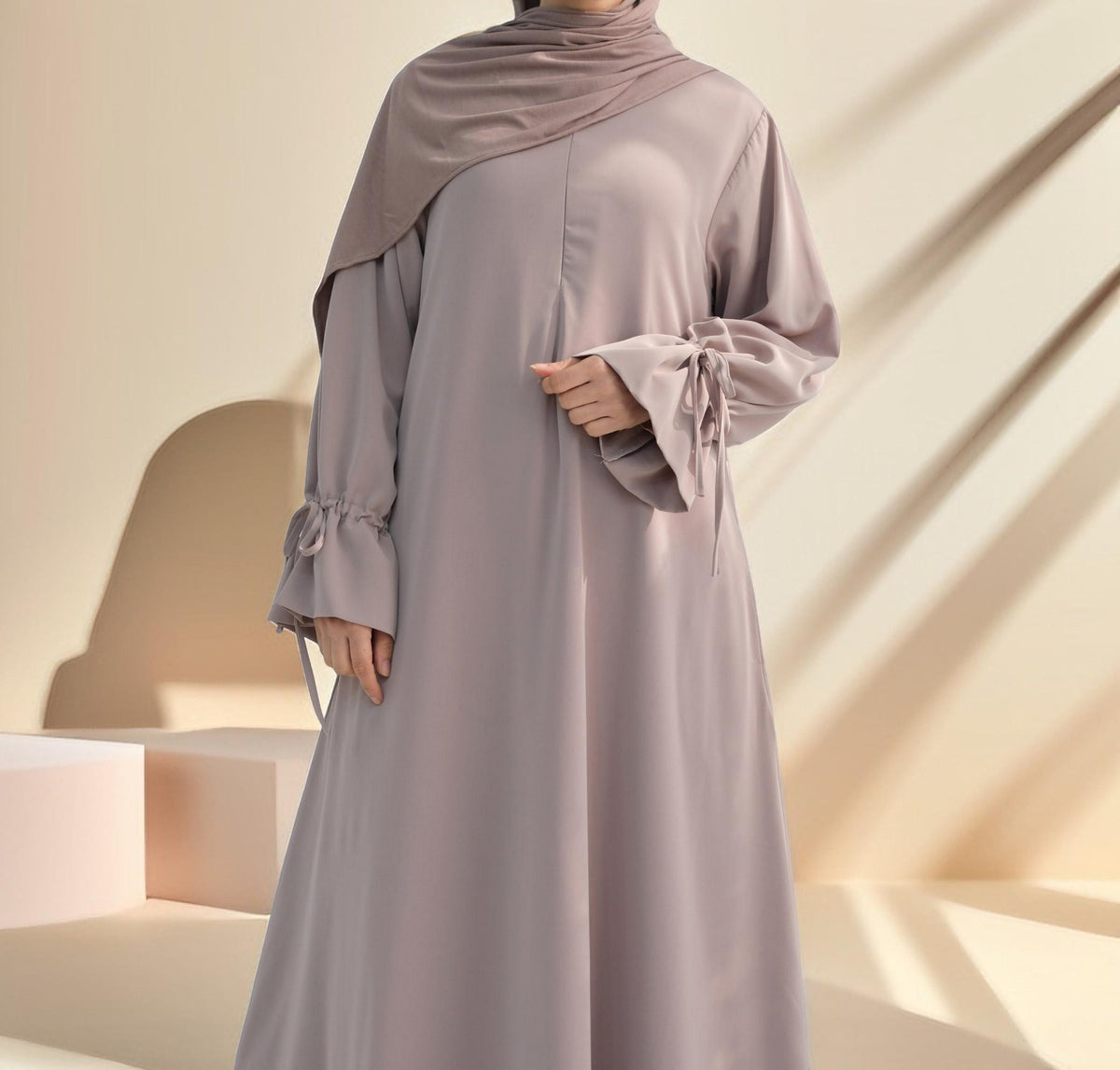 Amani Front Zipper Abaya with Ruffled Sleeves - Try Modest Limited
