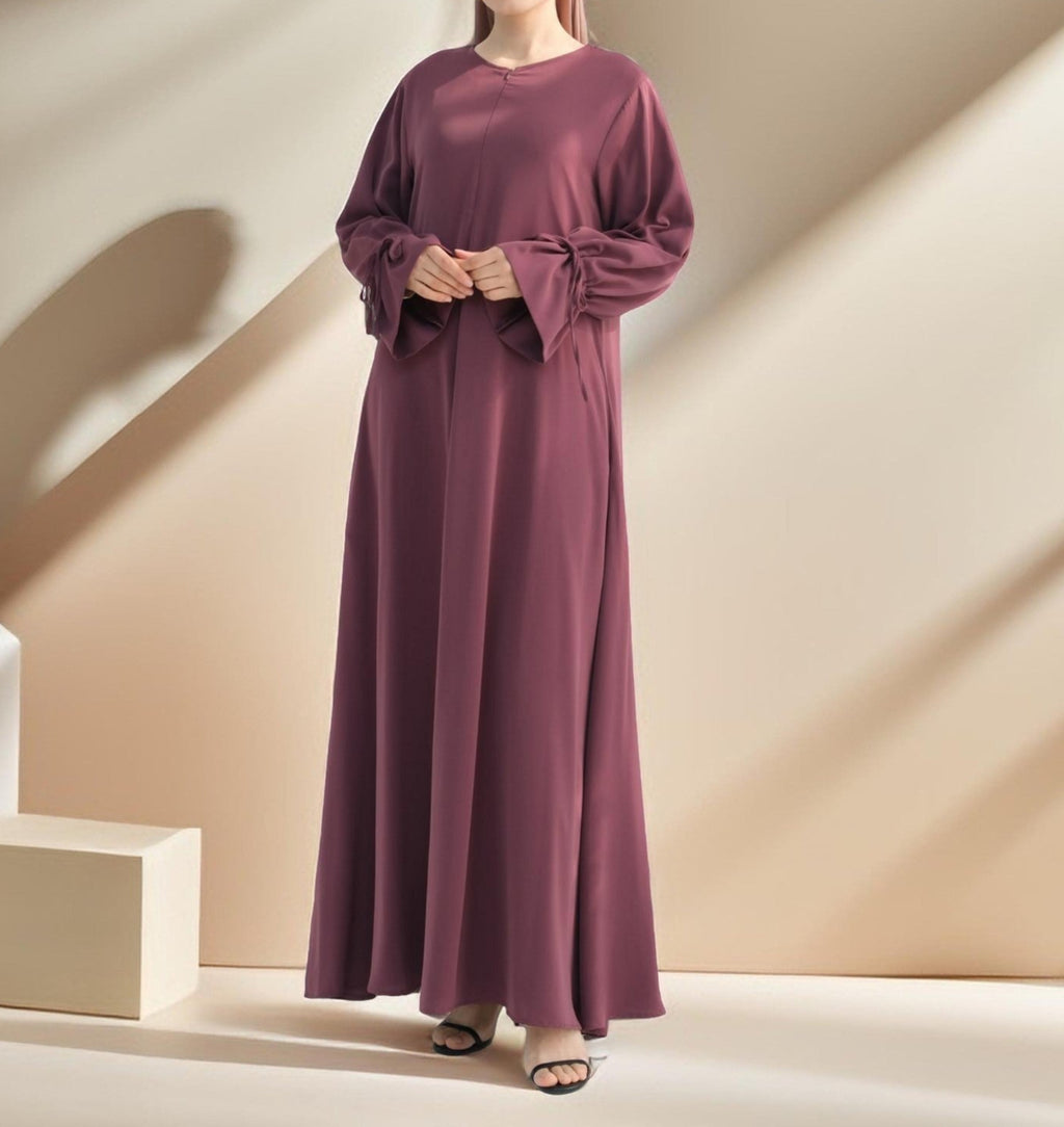 Amani Front Zipper Abaya with Ruffled Sleeves - Try Modest Limited