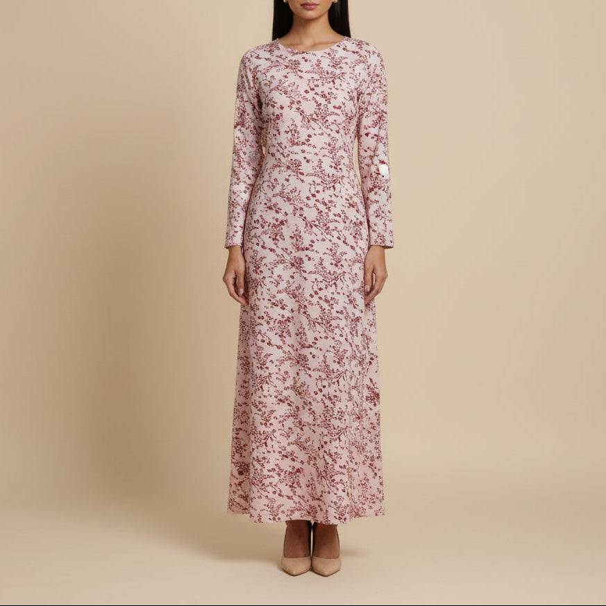 Abito lungo Rosalie con stampa floreale