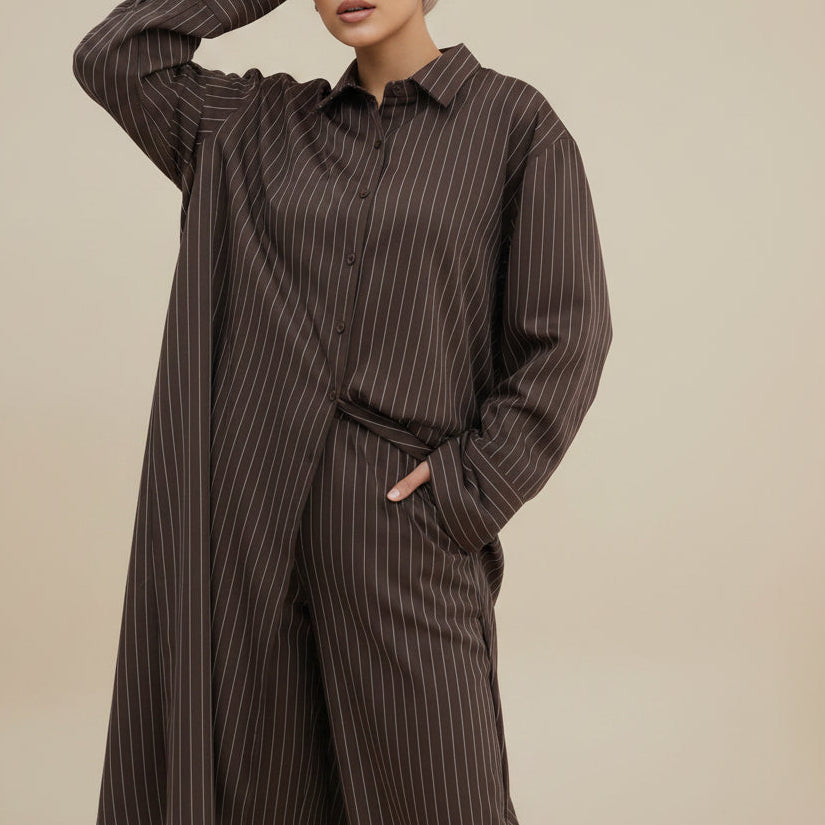 Arden Pinstripe Modest Co-Ord Set