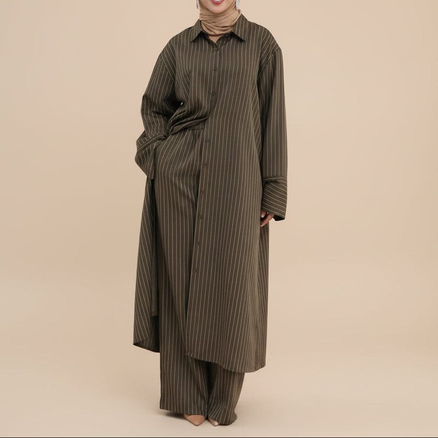 Arden Pinstripe Modest Co-Ord Set