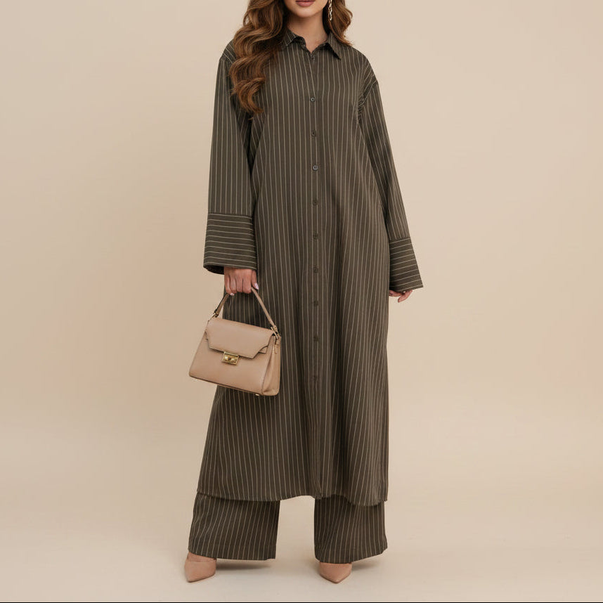 Arden Pinstripe Modest Co-Ord Set