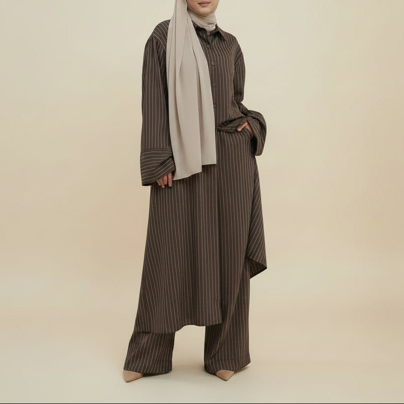 Arden Pinstripe Modest Co-Ord Set
