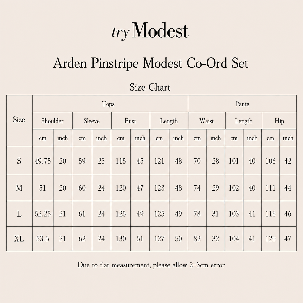 Arden Pinstripe Modest Co-Ord Set