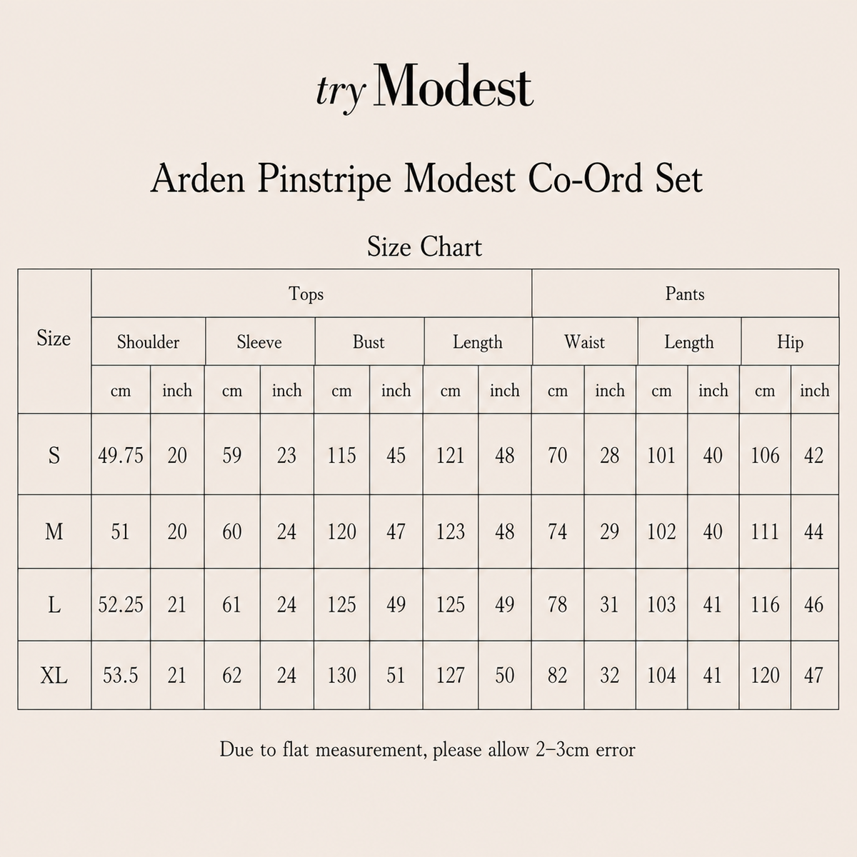 Arden Pinstripe Modest Co-Ord Set