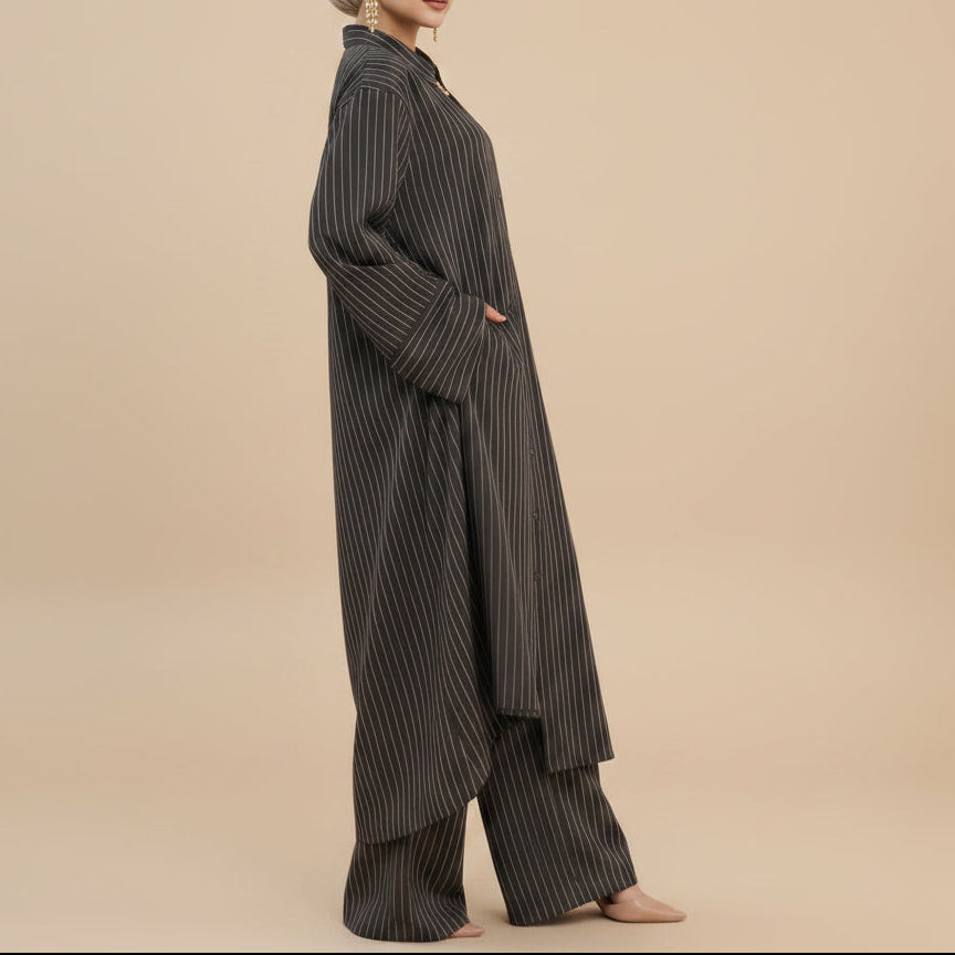 Arden Pinstripe Modest Co-Ord Set