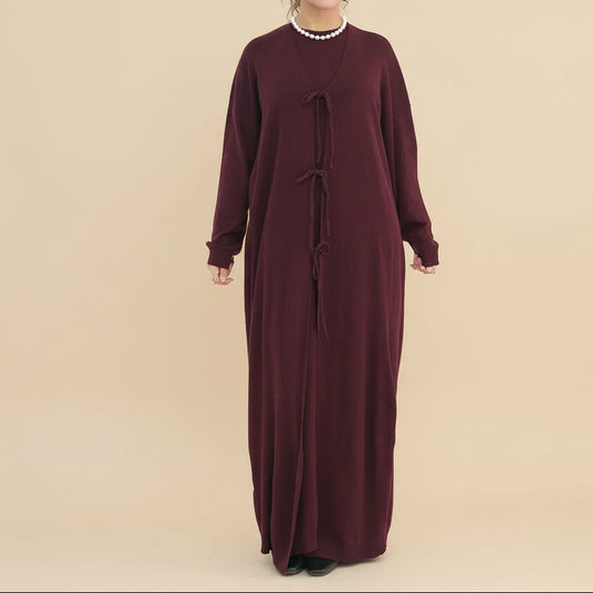 Arwa Knit Maxi Cardigan Abaya