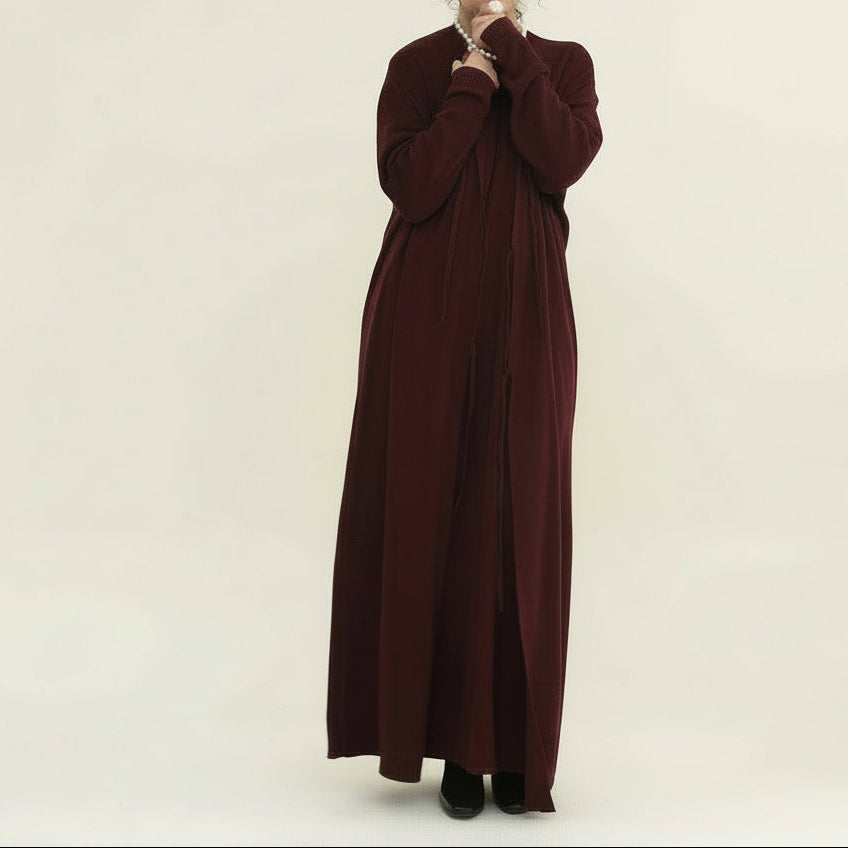 Arwa Knit Maxi Cardigan Abaya