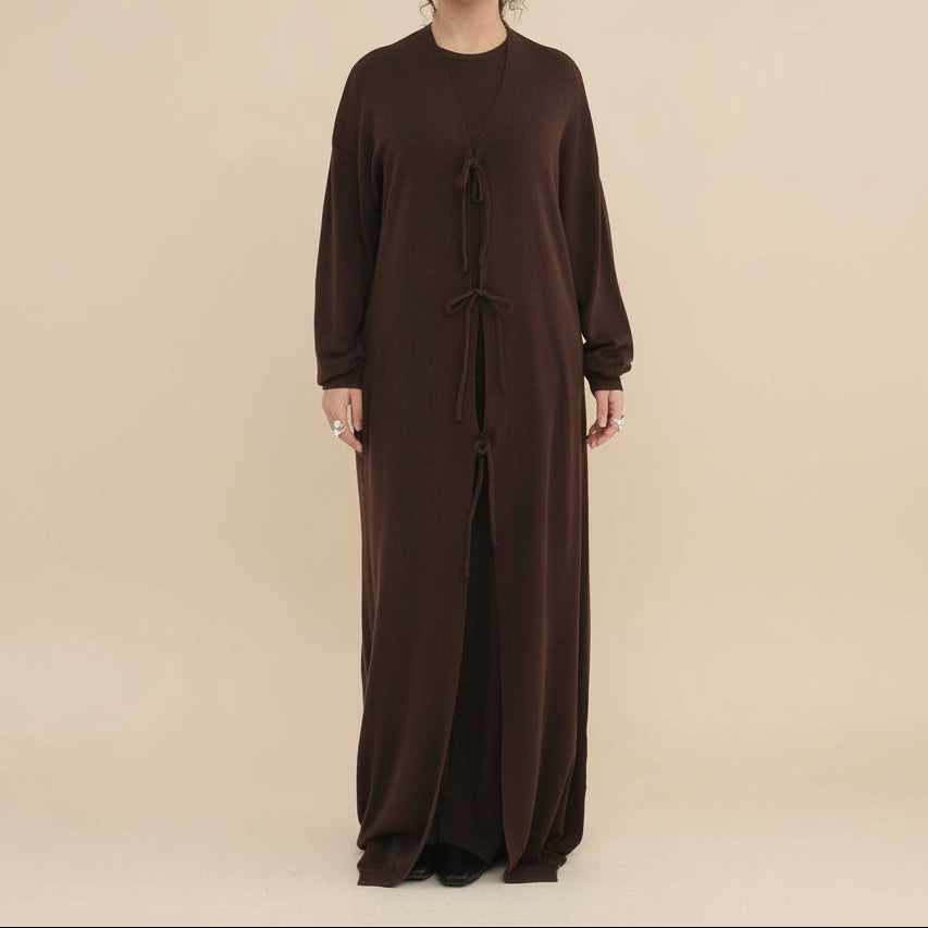 Arwa Knit Maxi Cardigan Abaya