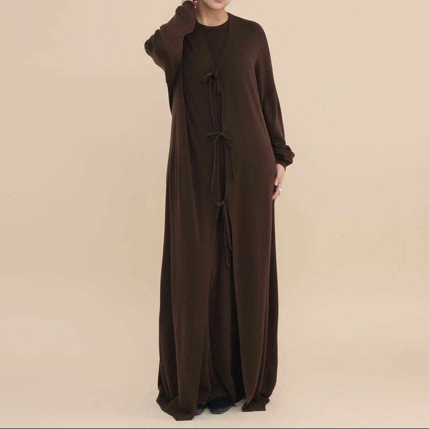 Arwa Knit Maxi Cardigan Abaya