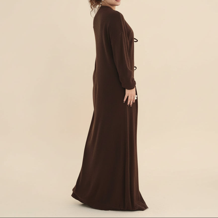 Arwa Knit Maxi Cardigan Abaya
