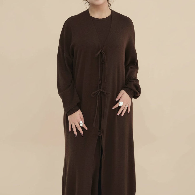 Arwa Knit Maxi Cardigan Abaya