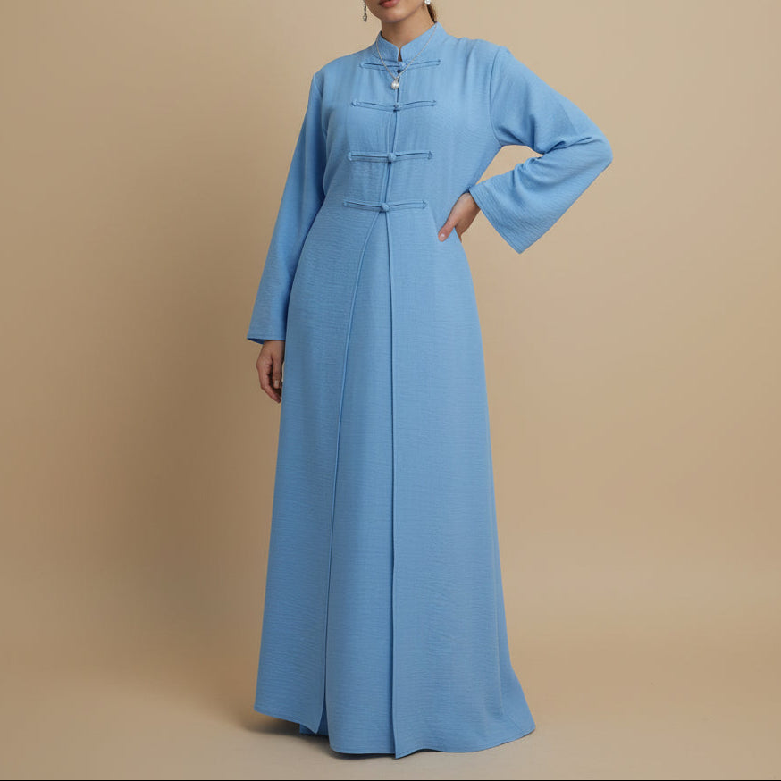 Aseel Structured Button Abaya - Try Modest Limited 