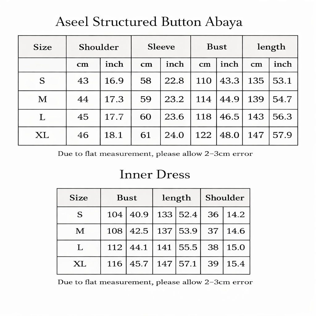 Aseel Structured Button Abaya - Try Modest Limited 