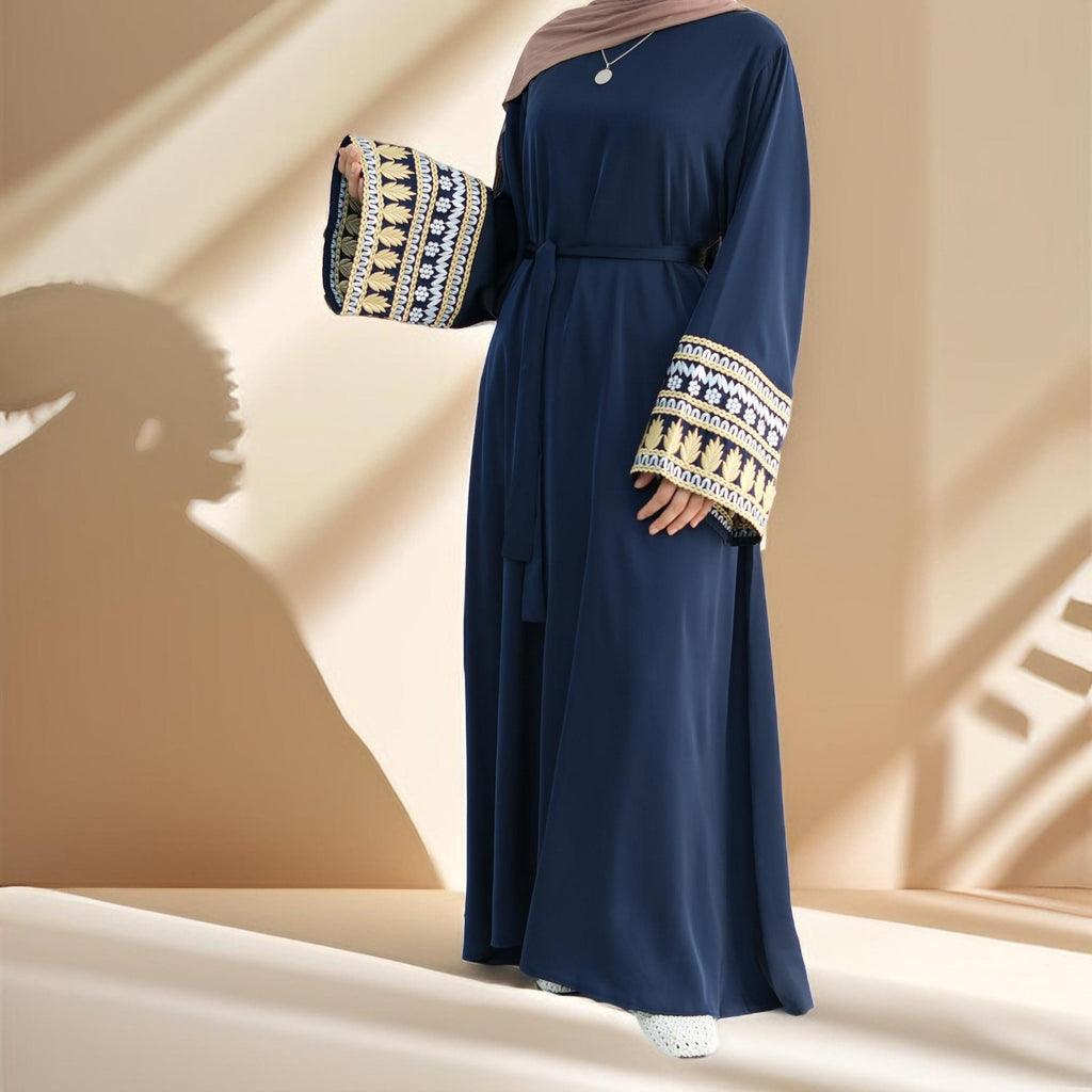Assiya Embroidered Sleeve Closed Abaya - Try Modest Limited