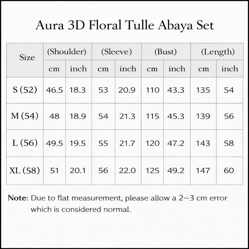 Aura 3D Floral Tulle Abaya Set