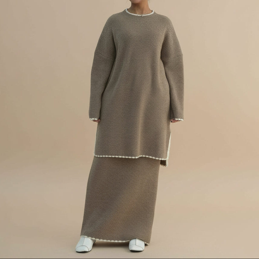 Aurelia Contrast Trim Knit Set