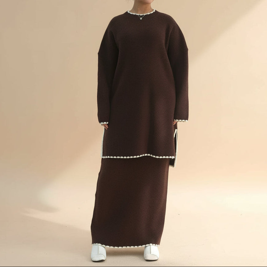 Aurelia Contrast Trim Knit Set