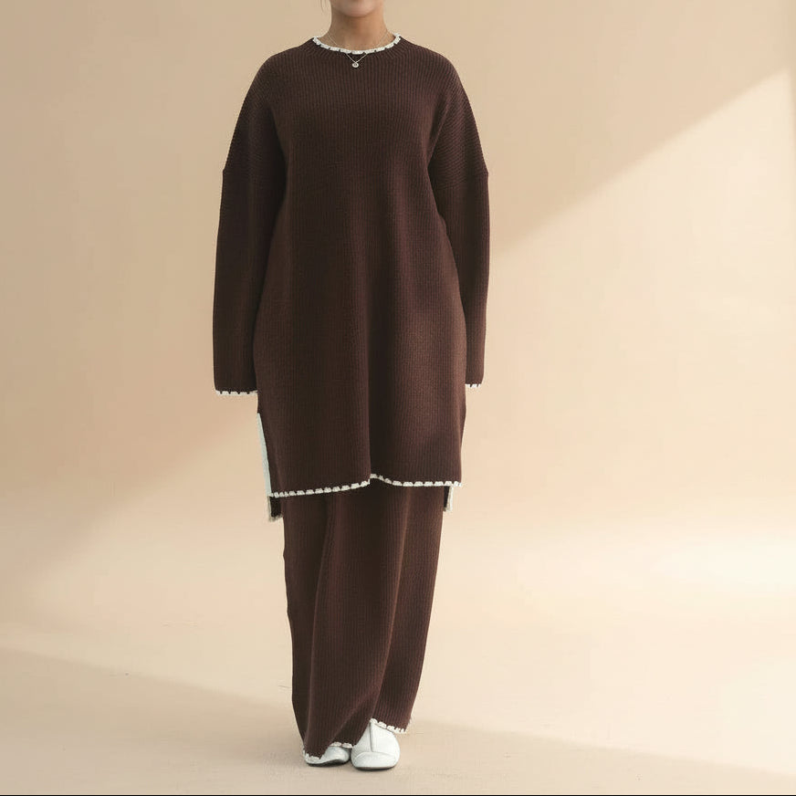 Aurelia Contrast Trim Knit Set