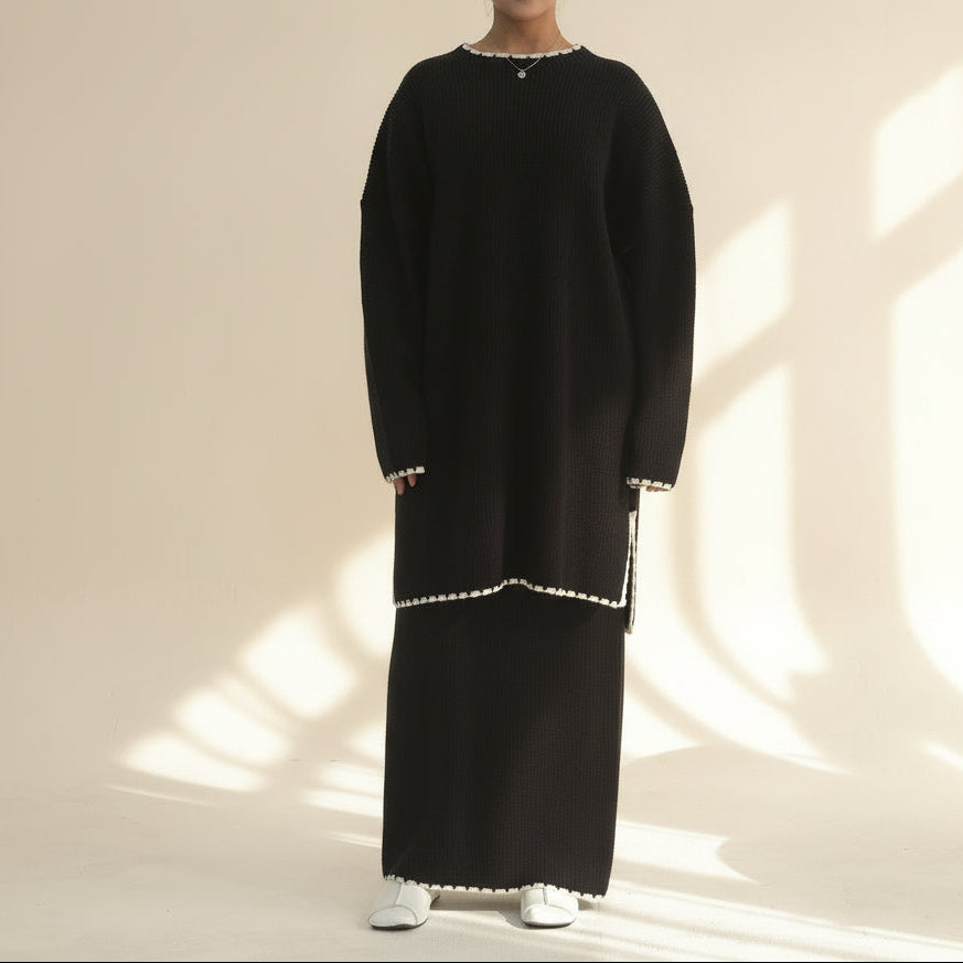 Aurelia Contrast Trim Knit Set