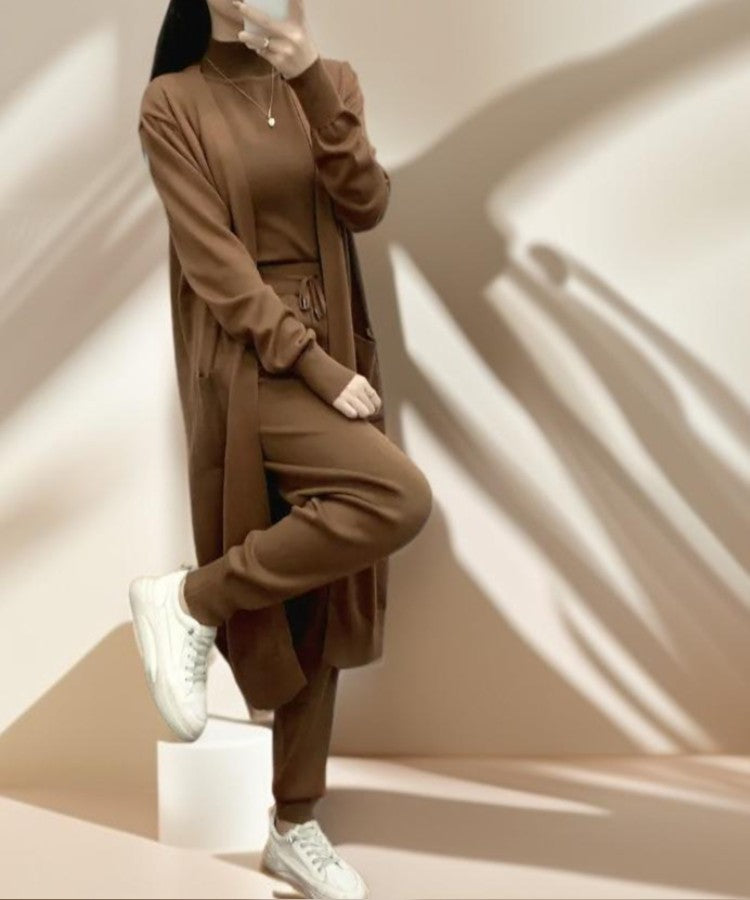 Autumn Knitted Three-Piece Set - Try Modest Limited