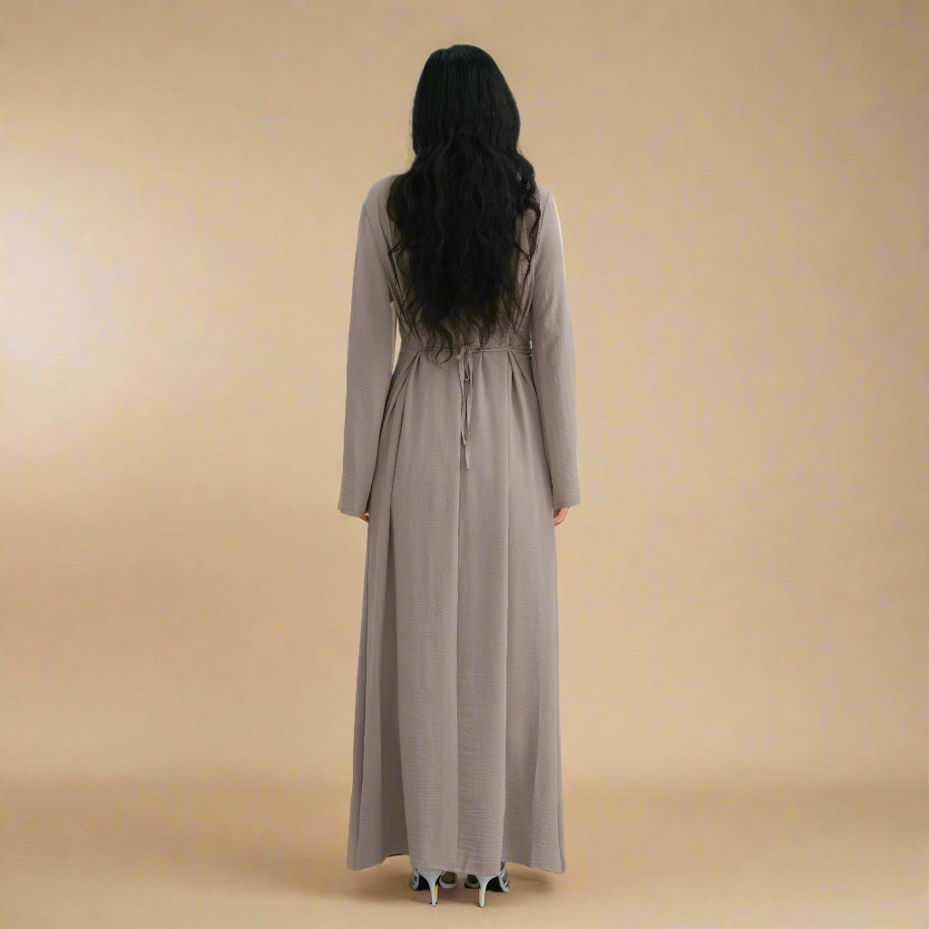 Ayla Elegant Crossover A-line Dress - Try Modest Limited