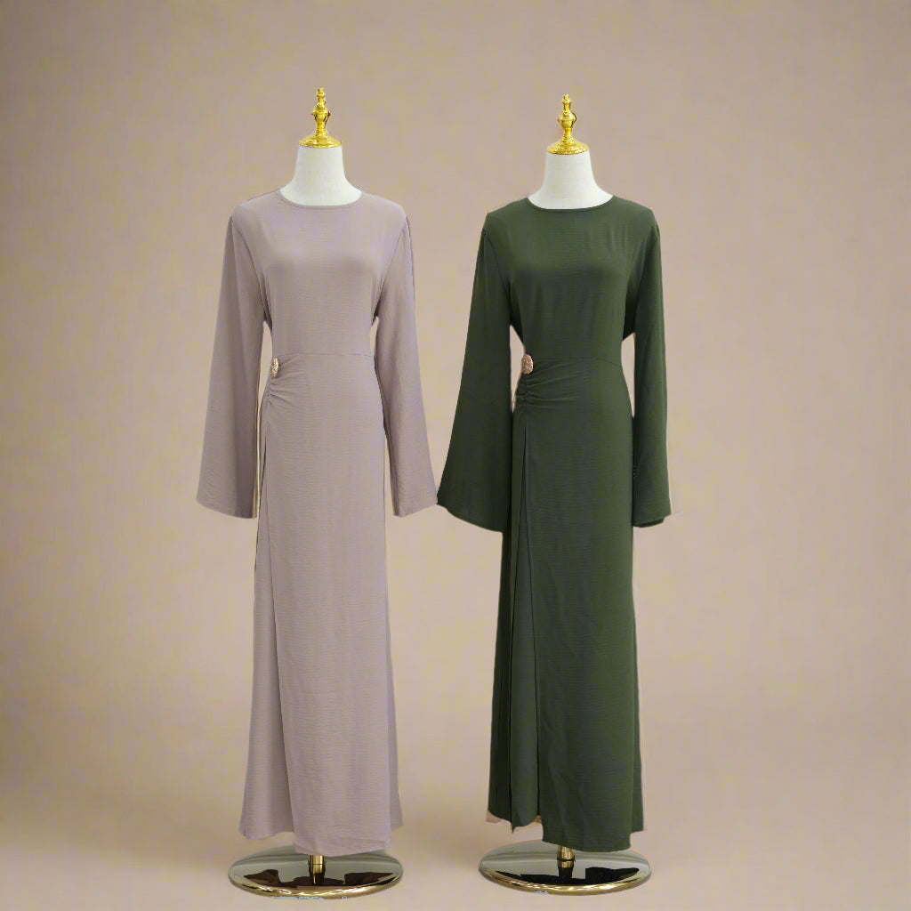 Ayla Elegant Crossover A-line Dress - Try Modest Limited