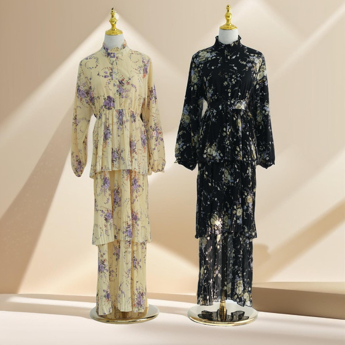 Blooming Breeze three-layer yellow chiffon dress - Try Modest Limited