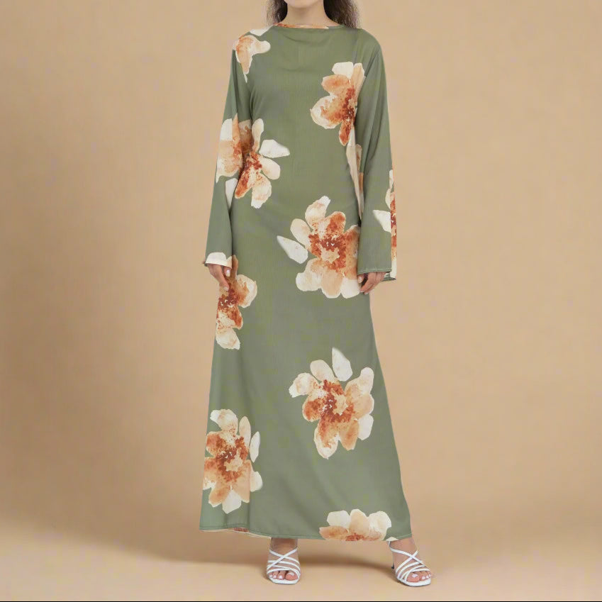 Blossom Bell-Sleeve Modest Maxi Dress - Try Modest Limited