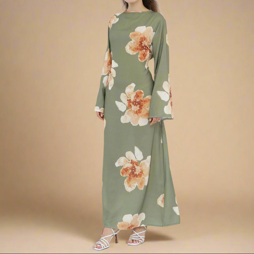 Blossom Bell-Sleeve Modest Maxi Dress - Try Modest Limited