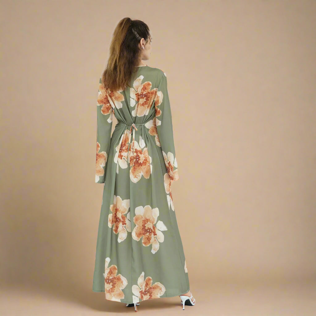 Blossom Bell-Sleeve Modest Maxi Dress - Try Modest Limited